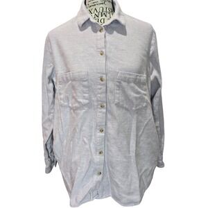 Madewell‎ Purple Women XS Heathered Top Long Sleeve Button Up Shirt Two Pocket